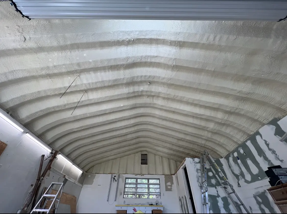 Spray polyurethane foam applied to the underside of a metal roof deck in Gettysburg